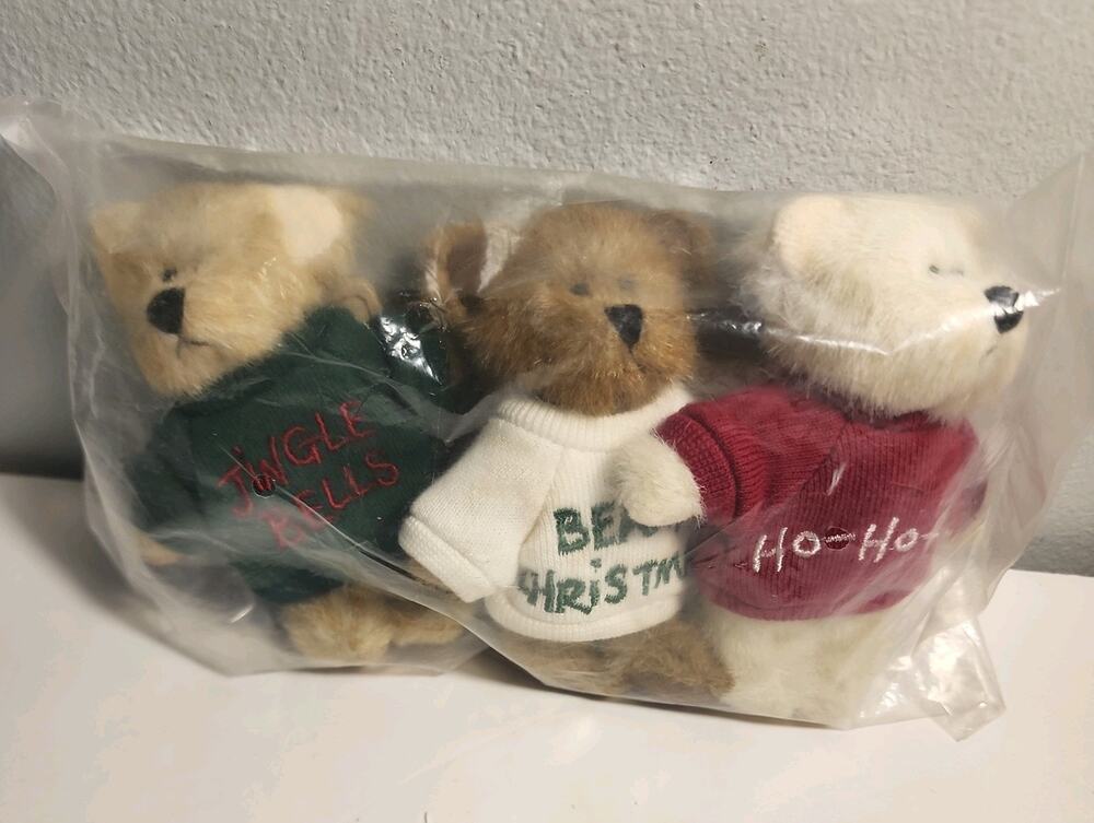 BEARY CHRISTMAS Miniature Boyds Bears Sweater Plush Jointed Miniatures NEW Rare